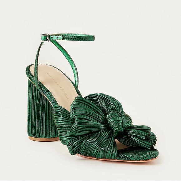 Loeffler Randall Shoes - Camellia Bow Heel in Emerald
